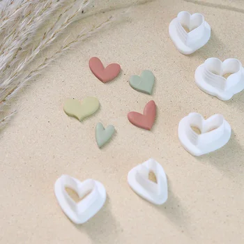 Резаки для полимерной глины в форме сердца, подарок на свадьбу, День Святого Валентина, форма для сережек, ювелирный инструмент ручной работы из мягкой полимерной глины