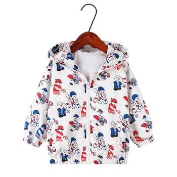 Детская куртка на весну 2-4, 6, 8, 10 лет, пальто для мальчика, осеннее пальто с капюшоном на молнии, легкая верхняя одежда для малышей, детская одежда