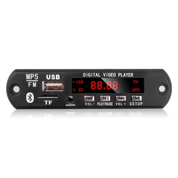 Автомобильный MP3 MP5 плеер Bluetooth 5.0 Автомобильный комплект Видео 1280x720 MP5 Декодер плата музыкального плеера модуль CVBS 5-12 В FM-радио USB Аудио Aux