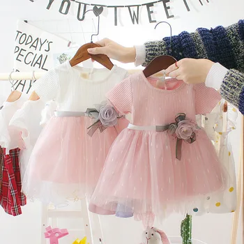 Детская однотонная юбка принцессы для новорожденных, летняя новая газовая юбка в западном стиле, платье принцессы для девочек оптом