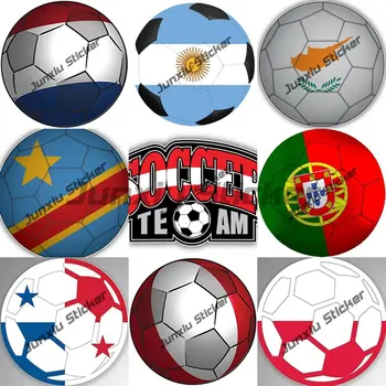 Наклейка с футбольным флагом Польши, Аргентины, Польши, Франции, флаг футбольного мяча, виниловые наклейки премиум-качества, наклейки для приключенческих мотоциклов