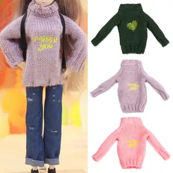 Кукла ручной работы, Мини-вязаный свитер, шуба, аксессуары для куклы, топы, повседневная одежда для кукол, детские подарочные игрушки 