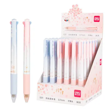 36 шт. /лот, шариковая ручка Kawaii Sakura, 4 цвета, милые шариковые ручки 0,7 мм, канцелярские школьные принадлежности для письма