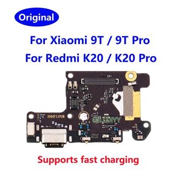 Оригинал для Xiaomi Mi 9T Pro USB-порт, зарядное устройство, док-станция, модуль, разъем, зарядная плата, гибкий кабель для микрофона Redmi K20 Pro