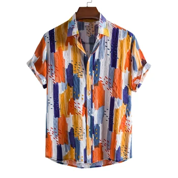 Летние детские рубашки и блузки с 3D-принтом в винтажном стиле, повседневные топы, однобортная блузка с коротким рукавом, детская одежда