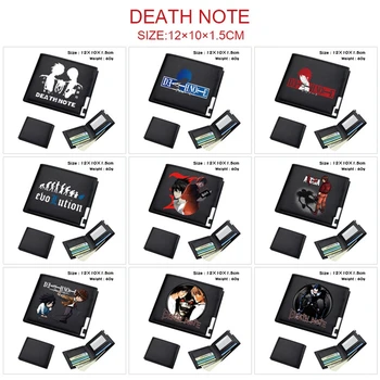 Death Notes Двойные кошельки из искусственной кожи, черный мужской кошелек для мальчиков