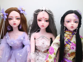 Куклы BJD 56 см Женская пластиковая шарнирная подвижная кукла 1/3 Пластиковая кукла продается с платьем и париком