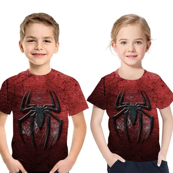 Детские Футболки с человеком-пауком для мальчиков, Детская футболка с мультяшным принтом Marvel, Летние Шорты, Повседневный Костюм, Новый