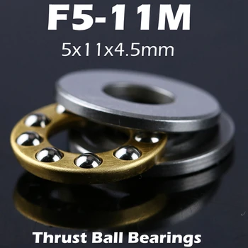 Миниатюрные упорные шарикоподшипники F5-11 Axial F5-11M в плоскости 5x11x4,5 мм 5*11*4.5 стальная или латунная обойма диаметром 5 мм Оптом