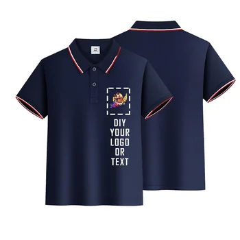 Летняя Новая детская рубашка поло для мальчиков, рубашки поло с индивидуальным логотипом, модная дизайнерская одежда для мальчиков в английском стиле, школьная форма