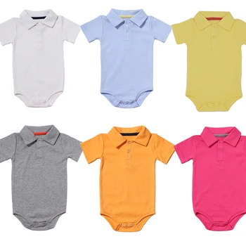 2023 Детские комбинезоны, детский комбинезон, одежда для мальчиков и девочек, летняя однотонная одежда, боди для новорожденных, детский костюм с отложным воротником