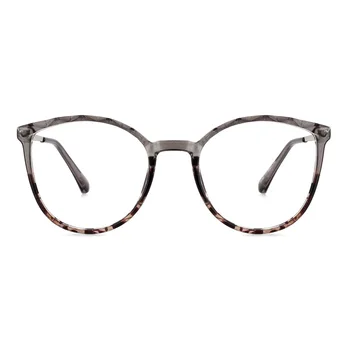 53756 Большой размер Кошачий глаз Цветочные леопардовые Модные женские очки с защитой от синего света TR90 Металлические Женские очки для защиты компьютера