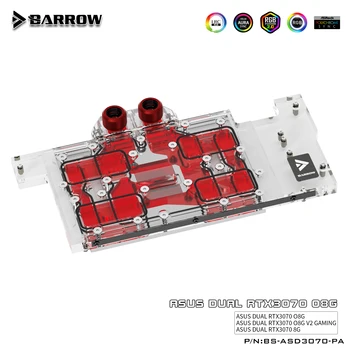 Блок водяного охлаждения графического процессора Barrow 3070 для видеокарты ASUS RTX3070, Кулер A-RGB с полным покрытием, BS-ASS3070-PA, BS-ASD3070-PA