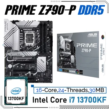 Процессор Intel Core i7 13700KF LGA 1700 Комбинированный с материнской платой Asus PRIME Z790-P DDR5 i7 13700KF LGA 1700 Комплект процессоров DDR5 ATX Новый