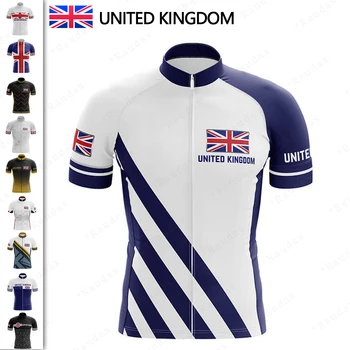 Мужские Велосипедные Майки 2023 Великобритания Летняя Велосипедная Одежда Быстросохнущие Гоночные Спортивные Рубашки MTB Road Bike Велосипедные Майки