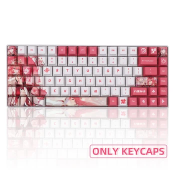 Genshin Impact Beauty Yae Miko Keycaps Украшение Клавиатуры Аниме Аксессуары Вишневая Высота Косплей Keycap Игра Розовый