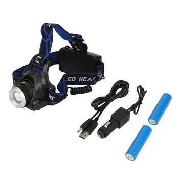 Новейший мощный светодиодный налобный фонарь T6 6000LM для рыбалки, охоты, USB-перезаряжаемая фара, прочный наружный головной фонарик