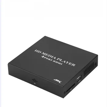 Новейший Рекламный Бокс 4K Медиаплеер 4 Порта HD Out Поддержка SD-карты USB-диск 4K 60hz/30hz Автозапуск Full HD 2K Мультимедийные HDD-Плееры