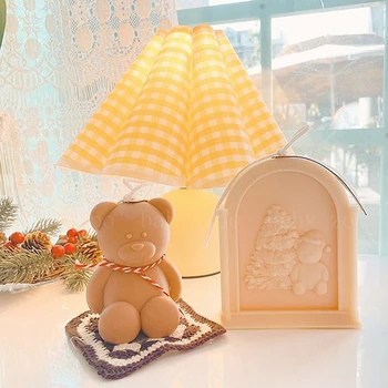 Свеча Castle Bear Силиконовая Форма Для изготовления Ароматерапевтических свечей Необычная Свеча Рождественский Медведь Дизайн Формы для мыла ручной работы