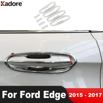 Накладка крышки чаши боковой дверной ручки для Ford Edge 2015 2016 2017 Хромированные Автомобильные дверные ручки, накладки на чашки, накладные молдинги, Аксессуары