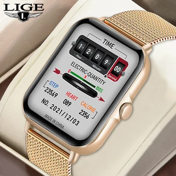 Мужские и женские смарт-часы LIGE с напоминанием о звонке, пульсе, сне, мониторе артериального давления, водонепроницаемом фитнес-трекере, женских умных часах
