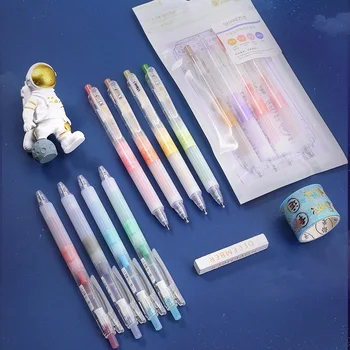Цветная Гелевая Ручка Cute Creative 0,5 мм Студенческая Многоцветная Ручная Ручка Kawaii Стационарная