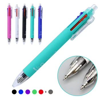 Многофункциональная ручка 5шт 6 В 1 с шариковой ручкой 0,7 мм 5 цветов для заправки и механическим грифелем 0,5 мм для карандашей Многоцветная ручка
