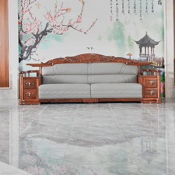 Новая китайская мебель из дерева Угьен Резной Вилловый диван из слоновьего дерева и чайный столик Шкаф для телевизора Потертые Аксессуары