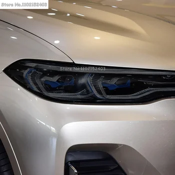 2 Шт Защитная Пленка Для Автомобильных Фар Восстановление Фар Прозрачная Черная Наклейка Из ТПУ Для BMW X7 G07 2019 2020 - Аксессуары