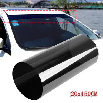 150x20 см Глянцевая черная солнцезащитная полоса универсальный автомобильный фургон солнцезащитная полоса на ветровом стекле автоматический вид спереди солнцезащитный козырек для укладки автомобилей