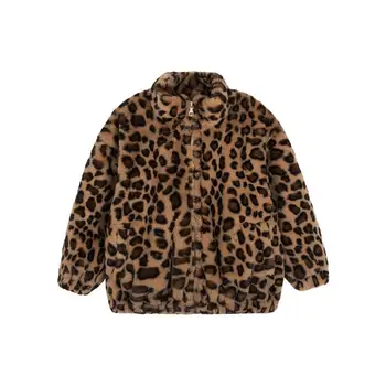 Куртка для девочек, плотная теплая детская одежда, зимние детские куртки для маленьких мальчиков, верхняя одежда, пальто для малышей с хлопковой подкладкой пантера леопард