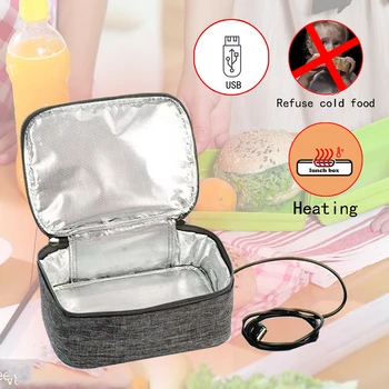 USB power Bank Ланч-бокс для подогрева еды с водонепроницаемой изоляцией 5 В Для пикника в автомобиле, контейнер для подогрева еды, Электрическая сумка для ланча-бокса