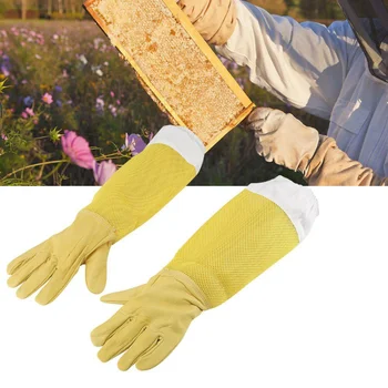 Перчатки пчеловода, Защитные рукава, Вентилируемые Профессиональные инструменты против пчел для пчеловодства, Предотвращающие попадание Пчел в Улей