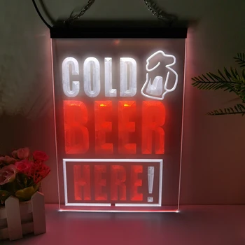 Холодное пиво здесь! Кафе-бар с 2-цветным дисплеем, светодиодная неоновая вывеска, домашний декор, Новогодняя стена, свадебная спальня, 3D ночник