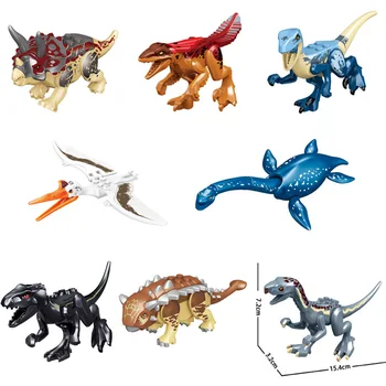 Серия Динозавров Строительные Блоки Pterodacty T-Rex Тираннозавр Трицератопс Фигурки Детские Игрушки Для Детей Подарки 77119