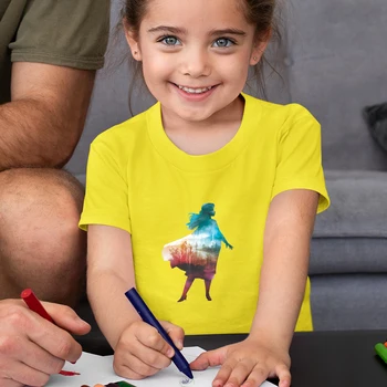 Детские футболки Frozen Anna Elsa Disney, Летние новинки, Удобные модные уличные футболки унисекс для детей в стиле Харадзюку