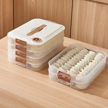 Коробка для пельменей С хорошей герметичностью, контейнер для хранения продуктов с антипригарным дном, холодильник, футляр для хрустящей лапши Wonton с крышкой Для ежедневного использования