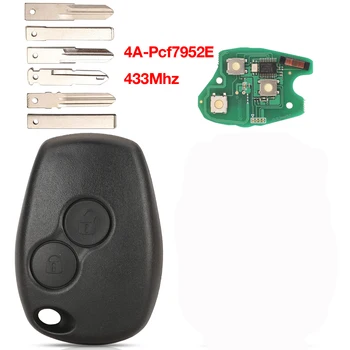 2 кнопки автомобильного пульта дистанционного управления для Renault Clio Scenic Kangoo Megane 4a/PCF7952E с чипом 433 МГц