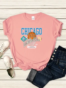 Баскетбольная команда Чикаго 76 По всему миру Женская футболка Повседневные футболки Шикарная спортивная одежда Качественная базовая одежда
