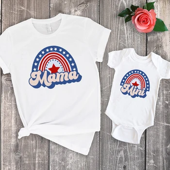 Патриотическая футболка для мамы, футболки для мамы 4 июля, семейные наряды американской мамы, футболка для мамы 4 июля