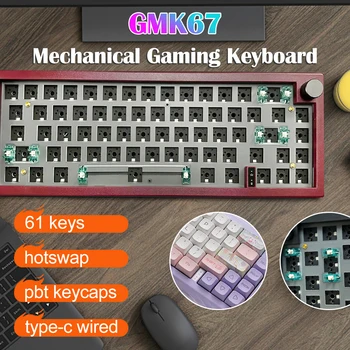 Игровая Клавиатура GMK67 С RGB Подсветкой Проводная Механическая Игровая Клавиатура Hotswap 2.4G 3 Режима Индивидуальная Эргономика Комплект Прокладок Клавиатуры