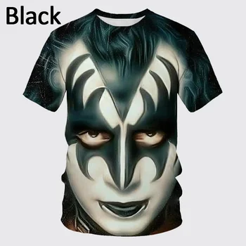 Летняя модная мужская футболка с 3D-печатью Kiss Solo Album Band, повседневная футболка с круглым вырезом и коротким рукавом