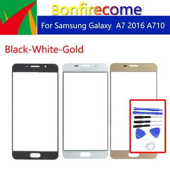 A710 Сенсорный Экран Для Samsung Galaxy A7 2016 A710 A710F SM-A710FD SM-A710F/DS Сенсорный Экран Передняя Стеклянная панель Внешний Стеклянный Объектив