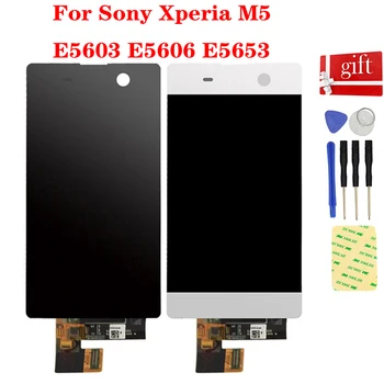 5 Для Sony Xperia M5 ЖК-экран E5603 E5606 E5653 Модуль ЖК-дисплея Панель Сенсорного экрана Дигитайзер Датчик В Сборе