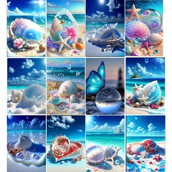 Картина для украшения стен своими руками Dream Beach Shell алмазная живопись полного круга 5d мозаика из смолы алмазная живопись