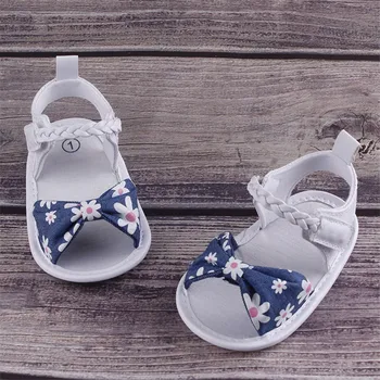 2019 Сандалии для новорожденных девочек, сандалии принцессы с цветочным принтом, детские кроссовки, Мягкая детская кроватка для малышей, Ходунки, детская обувь