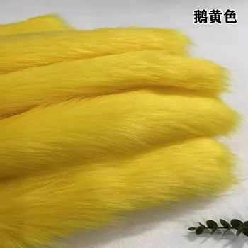 Ткань из искусственного меха Лисы желто-оранжевого цвета 50 *50 см для пошива пальто своими руками, подушка для домашнего декора, ткань из искусственного меха
