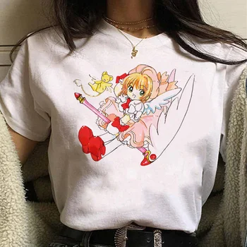 Cardcaptor Sakura футболка женская забавная летняя футболка для девочек аниме забавная одежда