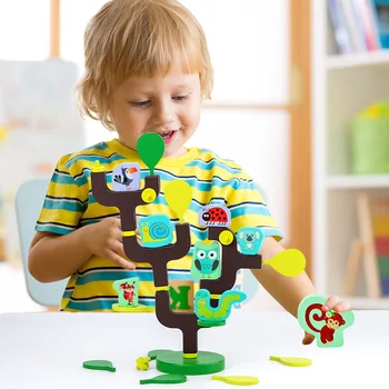 Новые деревянные детские складные блоки для балансировки деревьев взаимодействие родителей и ребенка познание животных высокие деревянные складные игрушки
