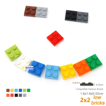 30 шт./лот, блоки своими руками, строительные кирпичи, тонкие 2X2, обучающие строительные игрушки для детей, Размер, совместимый с 3022